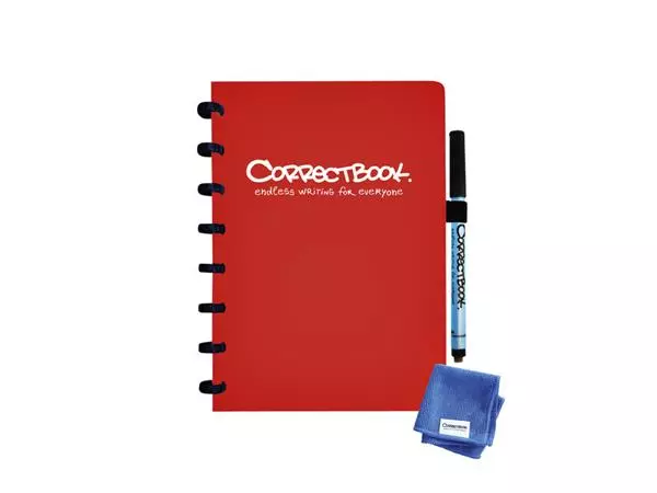 Notitieboek Correctbook A5 lijn 40blz horizon red