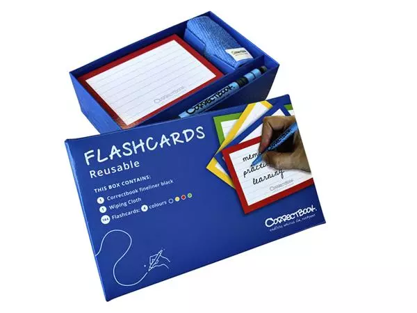 Flashcard Correctbook 75mmx110mm lijn assorti