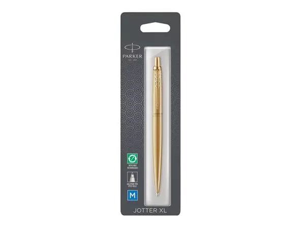 Een Balpen Parker Jotter XL Monochrome gold medium blister à 1 stuk koop je bij Topkantoor Repro Creatief