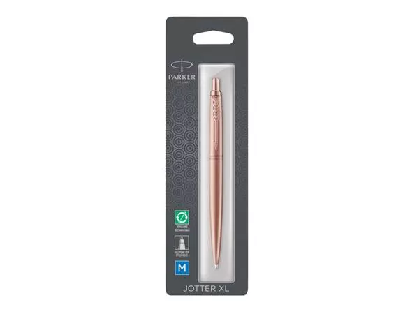 Een Balpen Parker Jotter XL Monochrome pink gold medium blister à 1 stuk koop je bij Friese Schrijfkamer