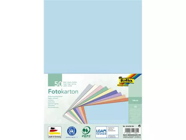 Een Carton photo Folia A4 2 faces 50 feuilles 10 couleurs koop je bij QuickOffice BV