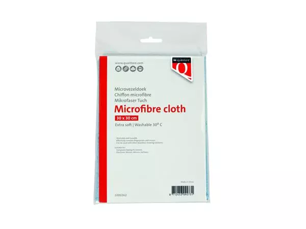 Een Microvezeldoek Quantore 30x30cm blauw koop je bij Kantorice office & business supplies