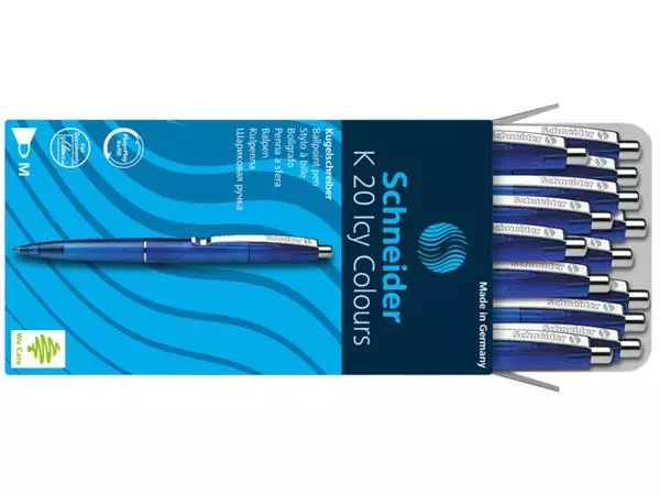 Een Balpen Schneider K20 Icy Colours medium blauw koop je bij Romijn Office Supply