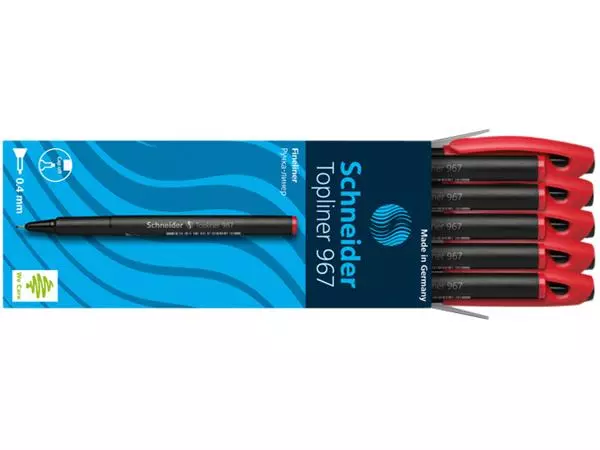 Een Fineliner Schneider 967 0.4mm rood koop je bij Friese Schrijfkamer