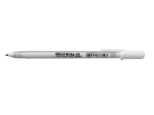 Een Gelschrijver Sakura Gelly Roll 08 medium 0.4mm wit koop je bij Friese Schrijfkamer