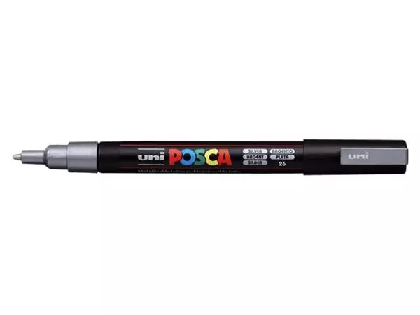 Een Verfstift Posca PC3M fijn zilver koop je bij Clippz! Office Supplies