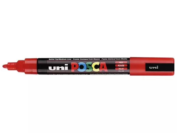 Een Verfstift Posca PC5M medium rood koop je bij Continu Kantoor