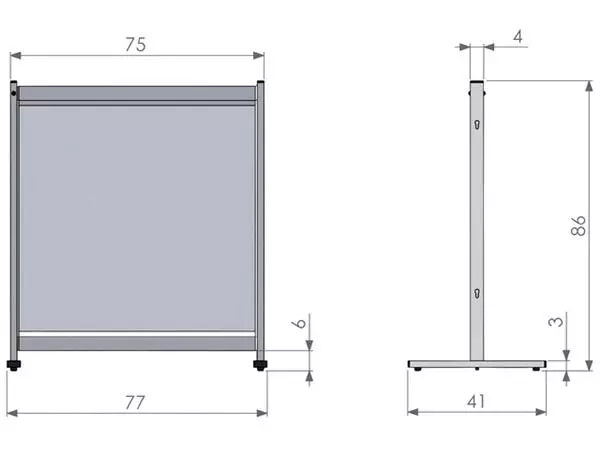 Een Bureauscherm Nobo doorzichtig PVC 770x860mm koop je bij Sysdicom BV