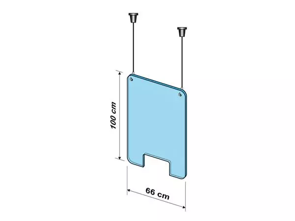 Een Hygiënescherm Exacompta hangend met opening 100x66cm transparant koop je bij Topkantoor Repro Creatief