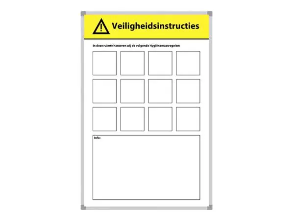 Een Veiligheidsbord Corona met wisselbare iconen Nederlandstalig 30x45cm koop je bij QuickOffice BV