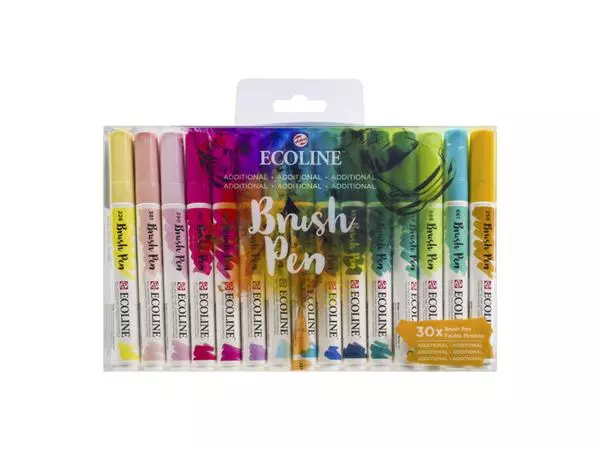 Een Brushpen Talens Ecoline Additional set à 30 stuks koop je bij Schellen Boek- en Kantoorboekhandel