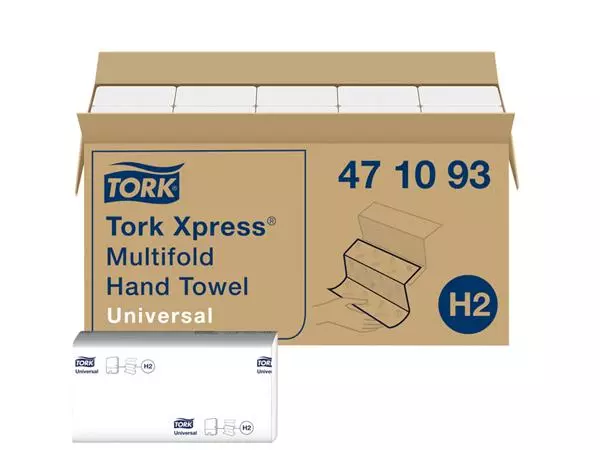 Buy your Handdoek Tork Xpress H2 multifold universal vouwhanddoeken 1 laags wit 471093 at QuickOffice BV