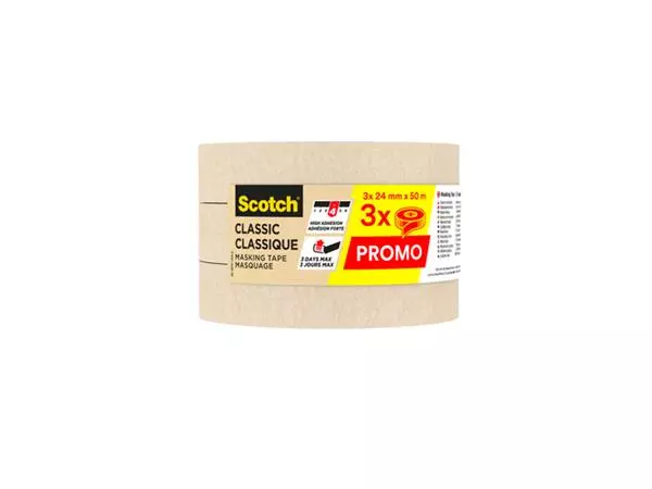 Een Afplaktape Scotch Classic 24mmx50m beige koop je bij De Rijk Kantoorshop