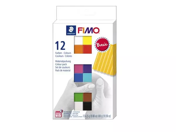 Een Klei Fimo soft colour pak à 12 basis kleuren koop je bij Kantorice office & business supplies