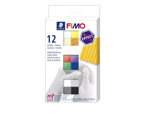 Een Klei Fimo effect colour pak à 12 basis kleuren koop je bij Avoux