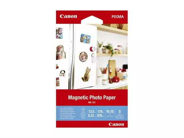 Een Fotopapier Canon MG-101 magnetisch 10x15cm koop je bij Egner kantoorspecialisten