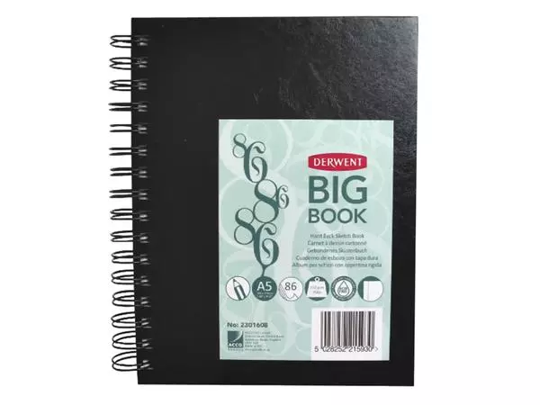 Een Schetsboek Derwent BIG BOOk A5 harde kaft koop je bij Kantorice office & business supplies