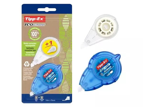 Correctieroller Tipp-ex easy refill ecolutions + refill 5mmx14m blister à 1+1