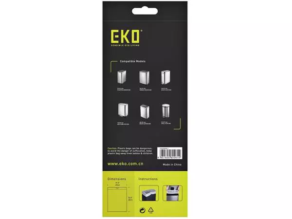 Een Afvalzak EKO MDPE type F1 met trekband 49x68cm 18-28L wit koop je bij Quality Office Supplies