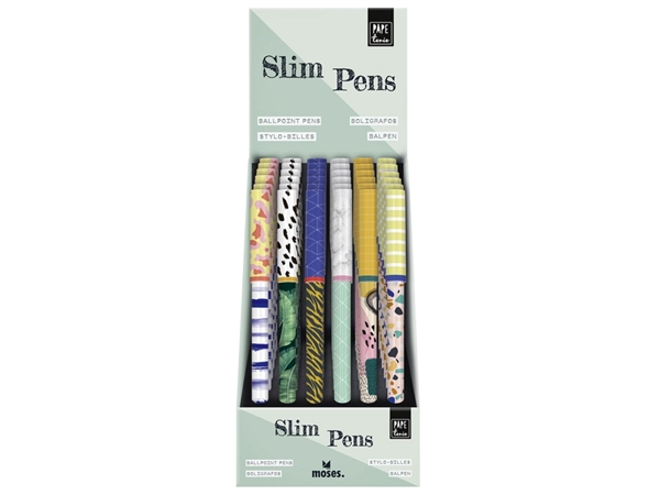 Een Balpen vrolijke print 6 assorti Slim pens koop je bij Continu Kantoor