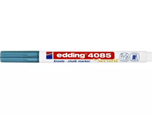 Krijtstift edding 4085 by Securit rond 1-2mm metallic blauw