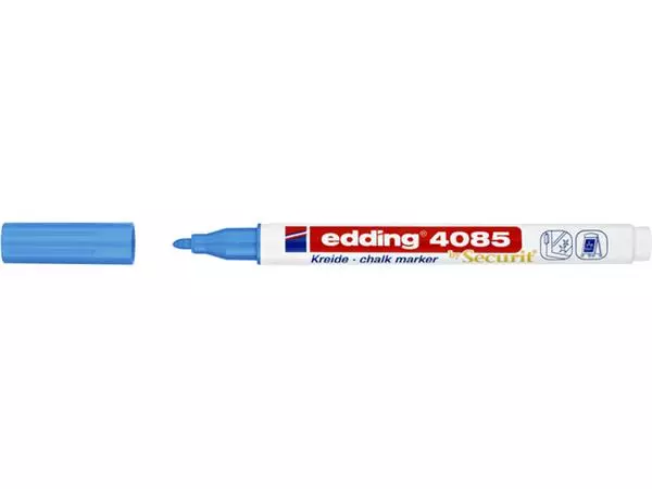 Een Krijtstift edding 4085 by Securit rond 1-2mm lichtblauw koop je bij De Rijk Kantoorshop