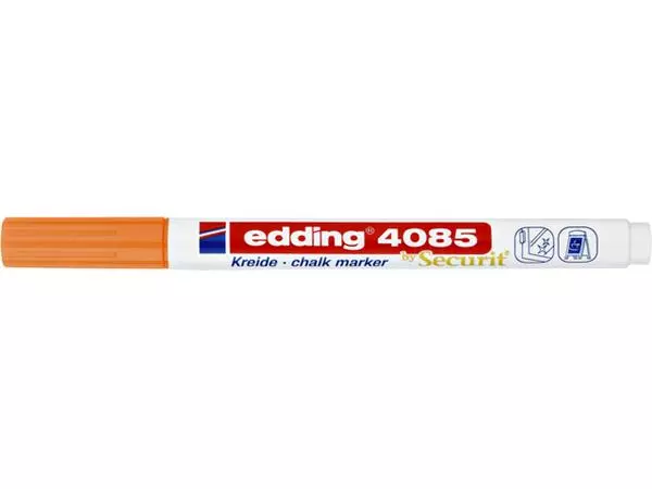 Een Krijtstift edding 4085 by Securit rond 1-2mm neon oranje koop je bij De Joma BV