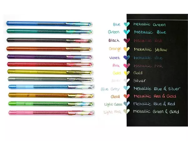 Een Gelschrijver Pentel K110 Dual medium metallic assorti 8 kleuren koop je bij All Office Kuipers BV