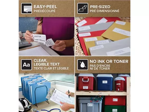 Een Etiket Dymo LabelWriter naamkaart 54x101mm 1 rol á 220 stuks rood koop je bij Deska Alles voor Kantoor