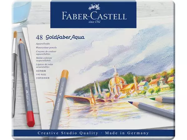 Een Kleurpotloden Faber-Castell Goldfaber aquarel assorti blik à 48 stuks koop je bij Sysdicom BV