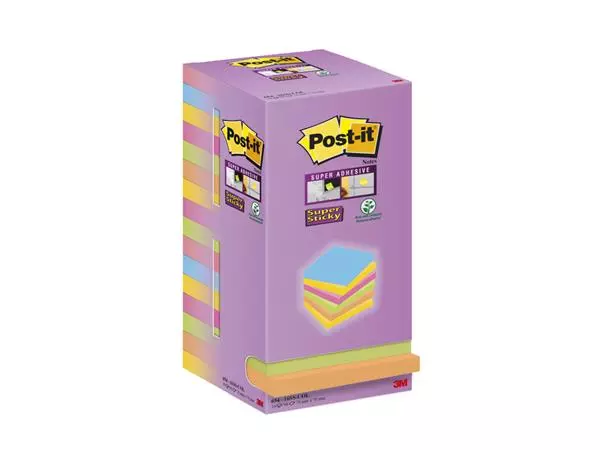 Een Memoblok Post-it Super Sticky 654 76x76mm color koop je bij Kantoorboekhandel Van Atten