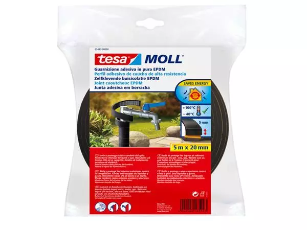 Een Buisisolatie tesamoll® Zelfklevend 5mx20mm zwart koop je bij Company Supplies