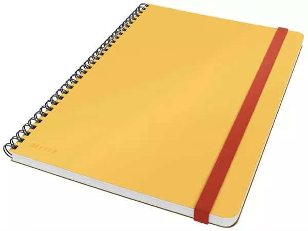 Een Notitieboek Leitz Cosy B5 160blz 100gr spiraal lijn geel koop je bij De Joma BV