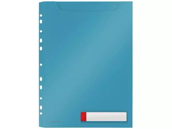 Insteekmap U-model Leitz Cosy harmonica A4 met perforatiestrip PP blauw