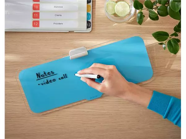 Een GLAS DESKTOP PAD LEITZ COSY BLAUW koop je bij "De Waal" Kantoor Efficiency