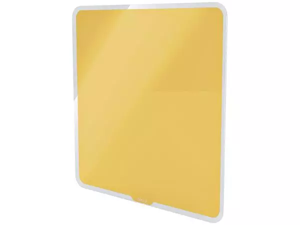 Een Glasbord Leitz Cosy magnetisch 450x450mm geel koop je bij Friese Schrijfkamer