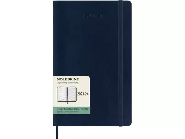 Een Agenda 2023/2024 Moleskine 18M Planner Weekly 7dag/1pagina large 130x210mm soft cover saffier blauw koop je bij Avoux