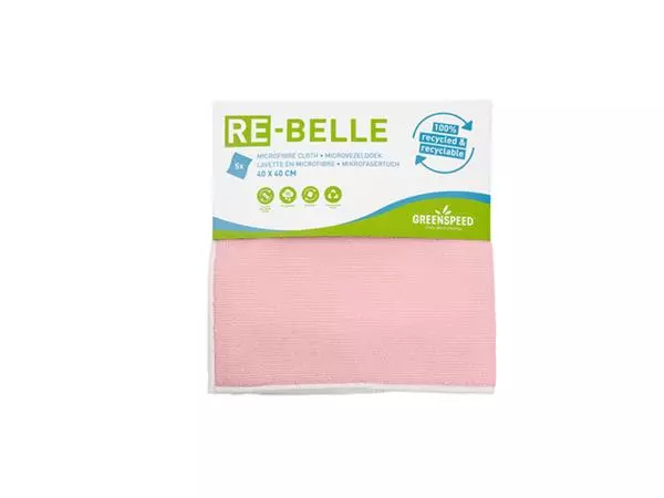 Een Microvezeldoek Greenspeed Re-belle 40x40cm roze 5 stuks koop je bij Zevenbergen de project- en kantoorinrichters bv