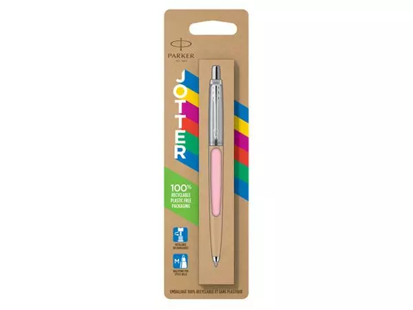 Een Balpen Parker Jotter Original pastel pink CT medium blister à 1 stuk koop je bij Schellen Boek- en Kantoorboekhandel