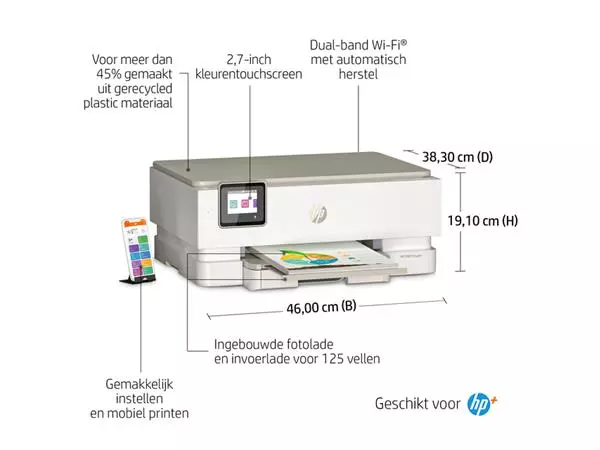 Een Multifunctional inktjet printer HP Envy 7220E koop je bij Sysdicom BV