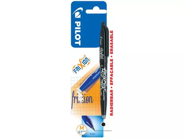 Een Rollerpen PILOT friXion medium zwart blister à 1 stuk koop je bij Kantorice office & business supplies