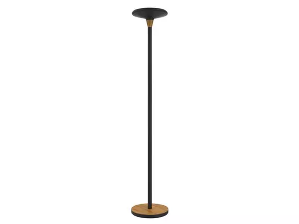 Een Vloerlamp Unilux Baly led bamboe zwart koop je bij D. Sonneveld B.V.