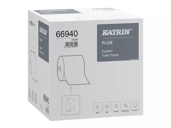 Een Toiletpapier Katrin Plus System 2l 800vl 36rol wt koop je bij All Office Kuipers BV