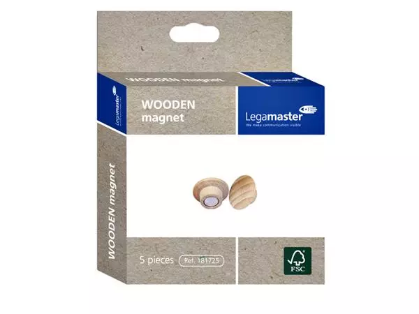 Een Magneet Legamaster hout 5 stuks koop je bij Kantorice office & business supplies