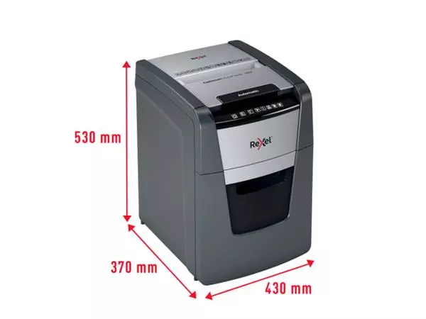 Een Papiervernietiger Rexel Optimum Auto+ 100X P4 snippers 4x28mm koop je bij Heering Office