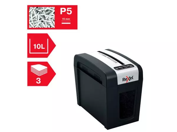 Een Papiervernietiger Rexel Secure MC3-SL P5 snippers 2x15mm koop je bij Friese Schrijfkamer