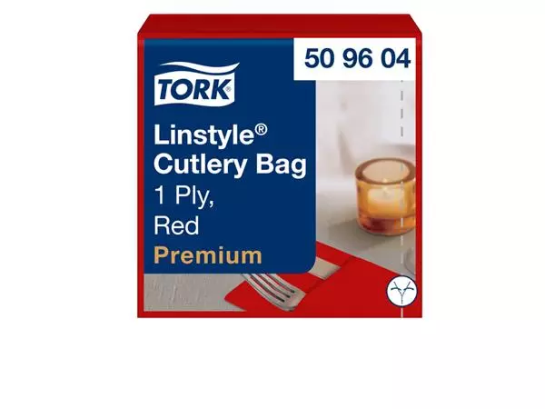 Pochette Tork LinStyle® 1-laags 50 stuks duurzaam rood 509604