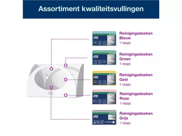 Een Reinigingsdoekdispenser Tork voor Smallpacks Tork W8 Performance wandmontage 655100 koop je bij Friese Schrijfkamer