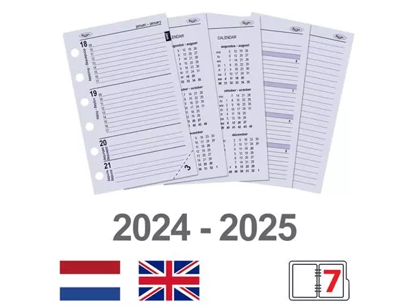 Een Organizer Kalpa Pocket inclusief agenda 2024-2025 7dagen/2pagina's rood koop je bij De Joma BV