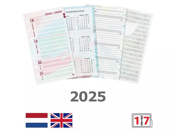 Agendavulling 2025 Kalpa Personal bloemen 7dagen/2pagina's